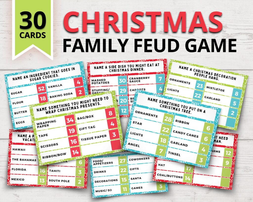 fun christmas family feud questions to play during the holidays!